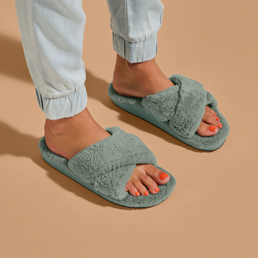 OluKai Everyday - Hila Heu Women’s Slide Slipper Sandals - Muted Green