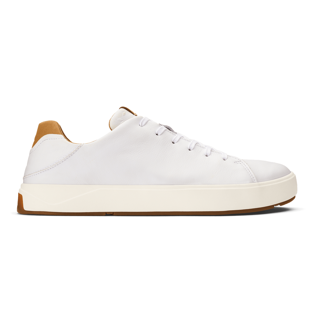 OluKai Best Seller - Lae‘ahi Lī ‘Ili Men's Leather Sneakers - Bright White