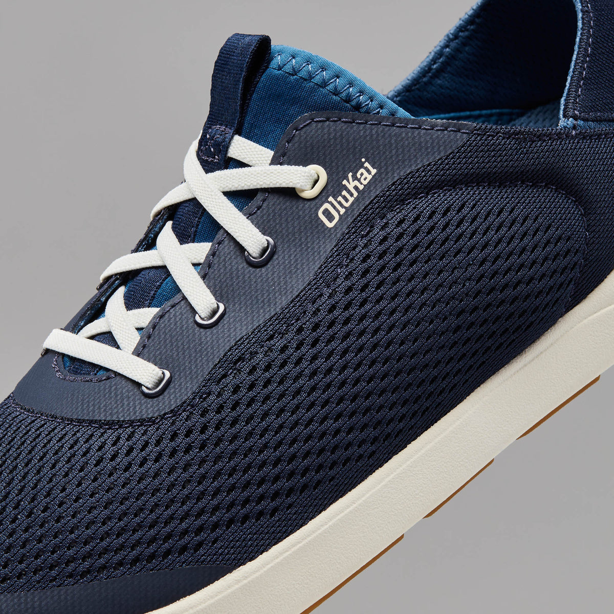 OluKai New - Moku Pae Men's Boat Shoes - Trench Blue / Off White