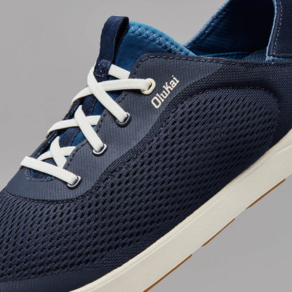 OluKai New - Moku Pae Men's Boat Shoes - Trench Blue / Off White