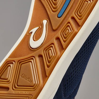 OluKai New - Moku Pae Men's Boat Shoes - Trench Blue / Off White