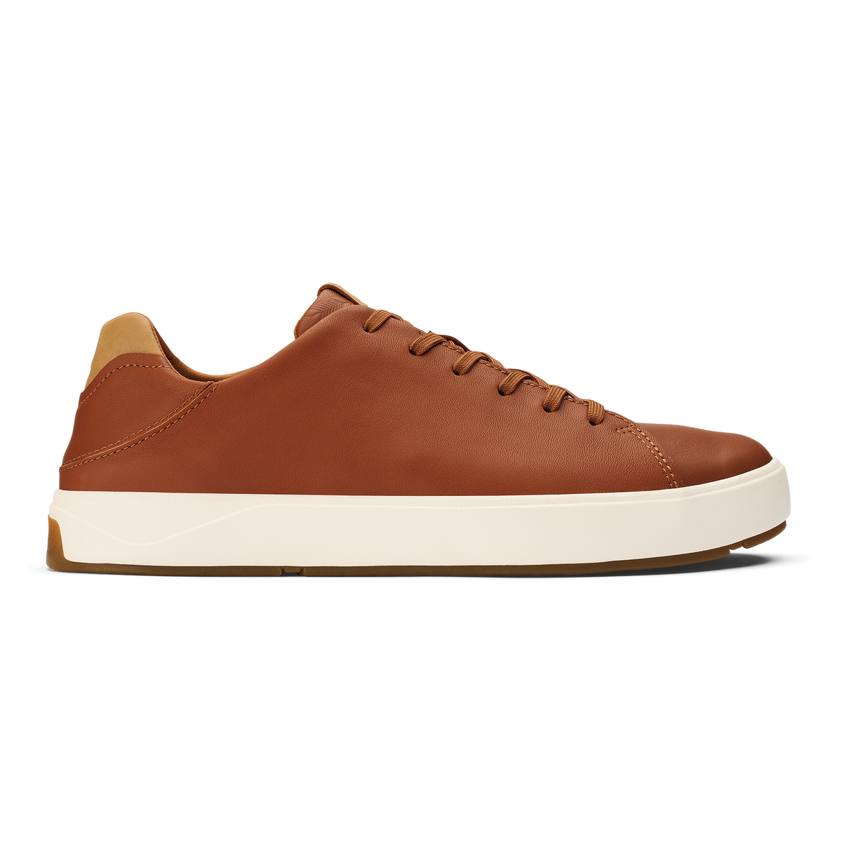 OluKai Essential - Lae‘ahi Lī ‘Ili Men's Leather Sneakers - Kukui Brown