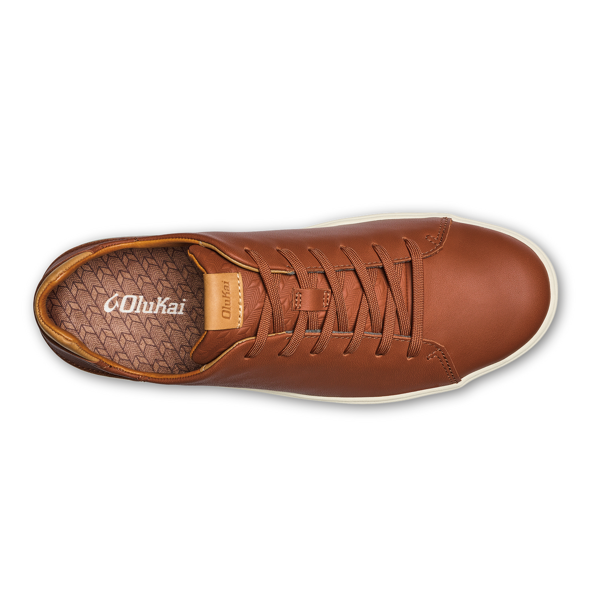 OluKai Essential - Lae‘ahi Lī ‘Ili Men's Leather Sneakers - Kukui Brown