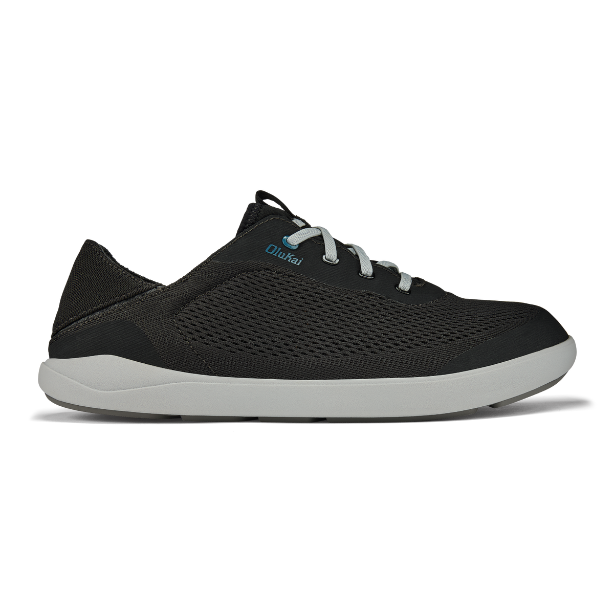 OluKai Trending - Moku Pae Men's Boat Shoes - Black / Blue Coral