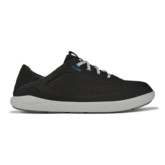 OluKai Trending - Moku Pae Men's Boat Shoes - Black / Blue Coral