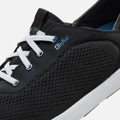 OluKai Trending - Moku Pae Men's Boat Shoes - Black / Blue Coral