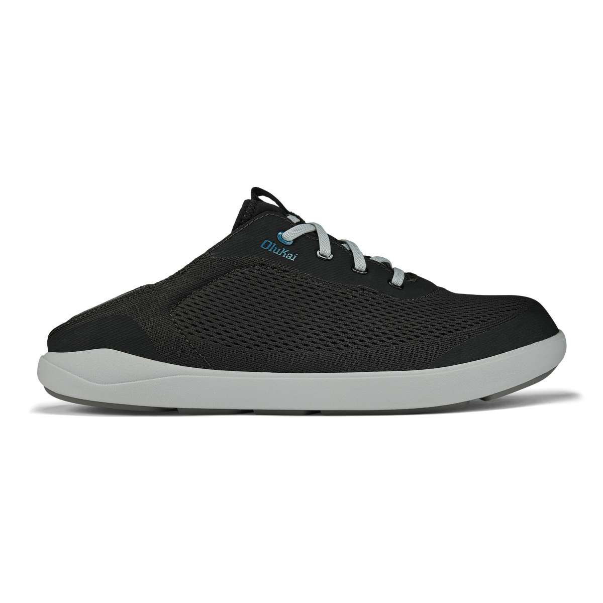 OluKai Trending - Moku Pae Men's Boat Shoes - Black / Blue Coral