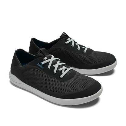 OluKai Trending - Moku Pae Men's Boat Shoes - Black / Blue Coral