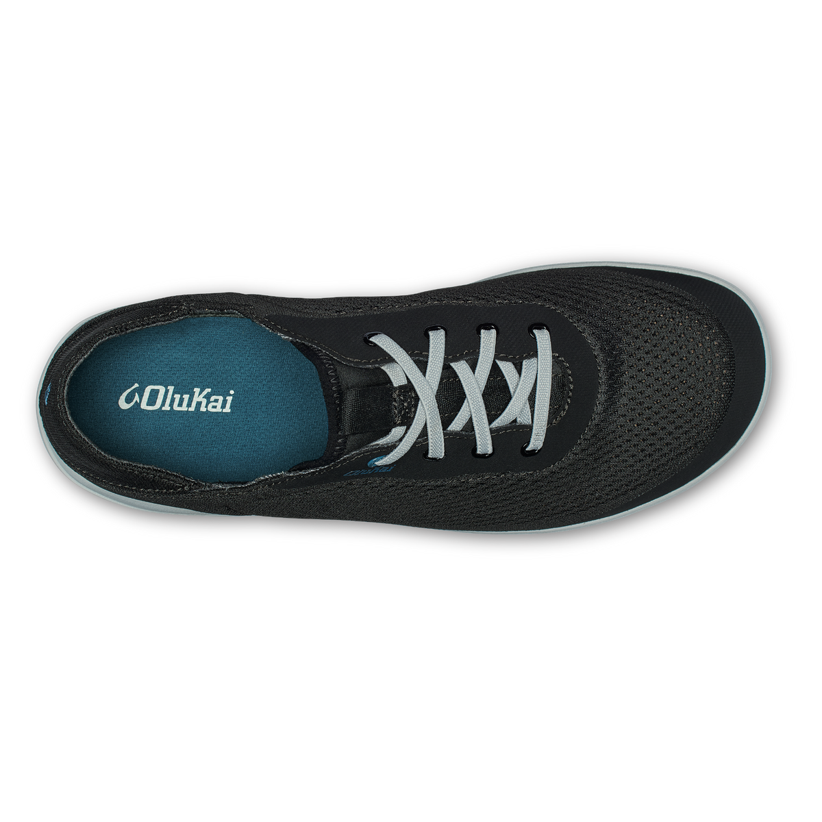 OluKai Trending - Moku Pae Men's Boat Shoes - Black / Blue Coral