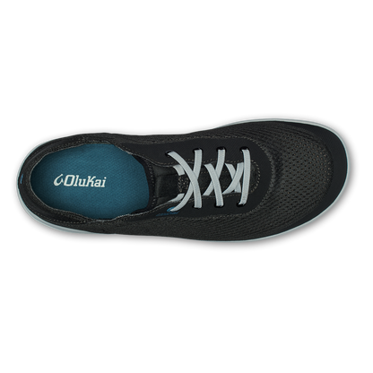 OluKai Trending - Moku Pae Men's Boat Shoes - Black / Blue Coral