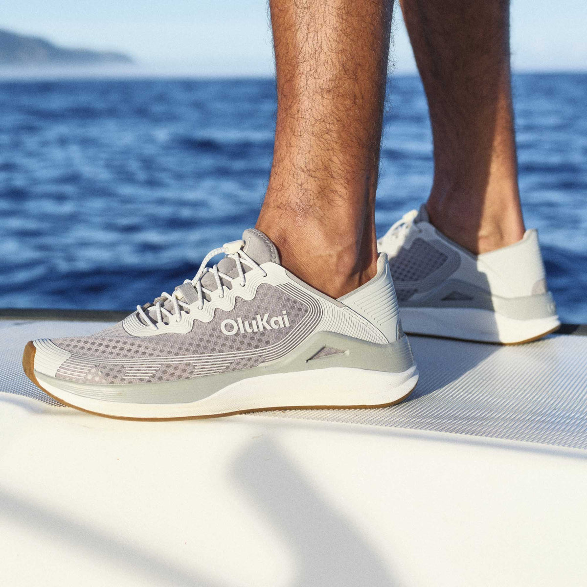 OluKai Everyday - ‘Ahi Men’s Water Boat Shoes - Ash / Sterling