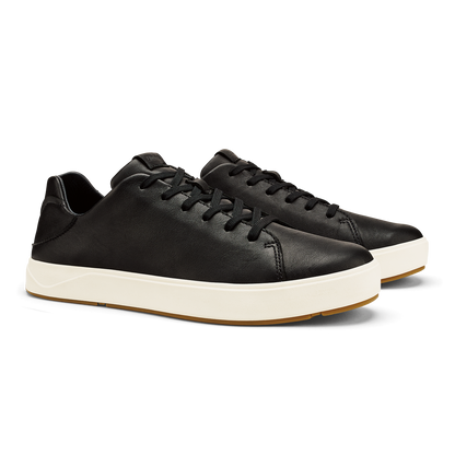 OluKai Classic - Lae‘ahi Lī ‘Ili Men's Leather Sneakers - Onyx