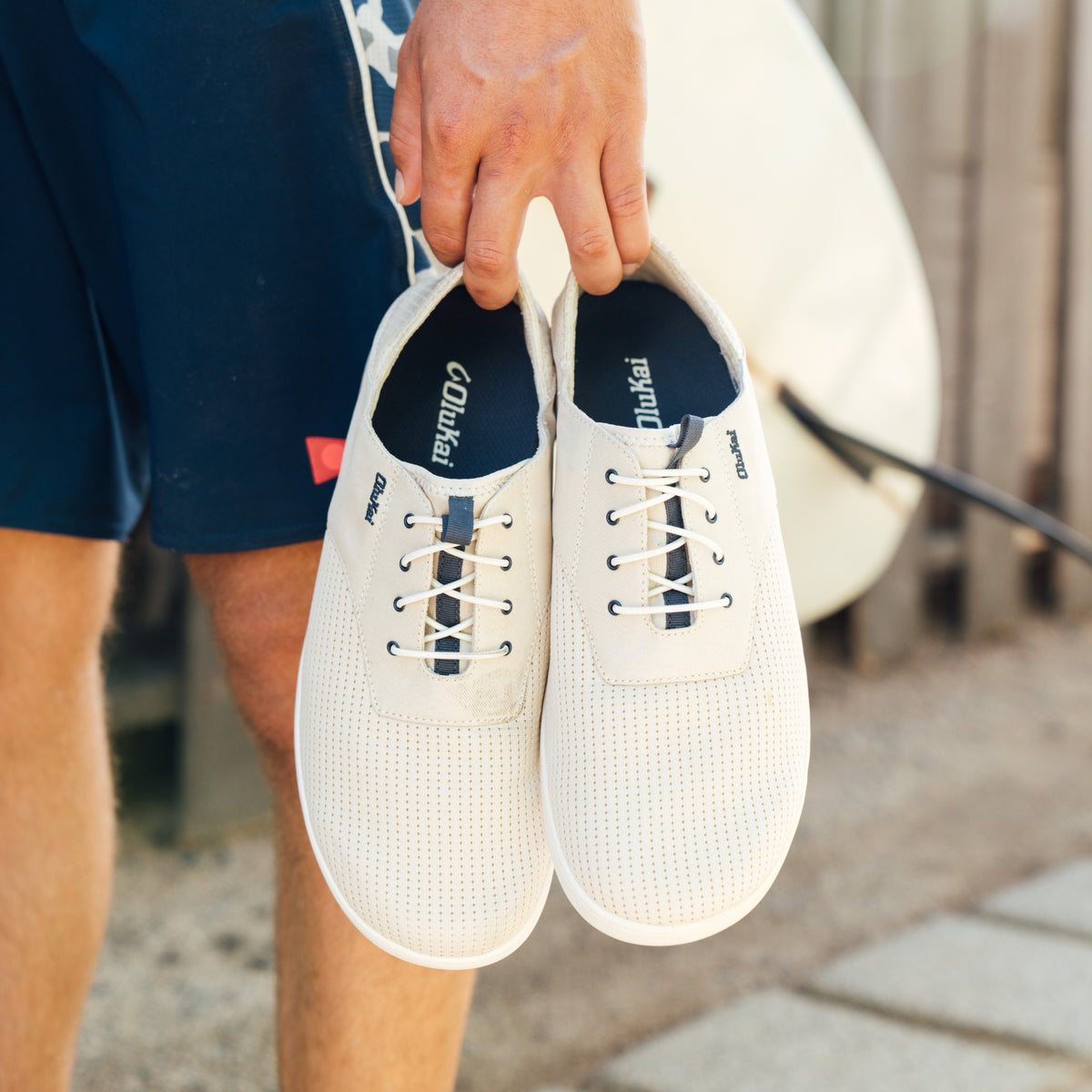 OluKai Latest - Nohea Moku Men's Boat Shoes - Tapa