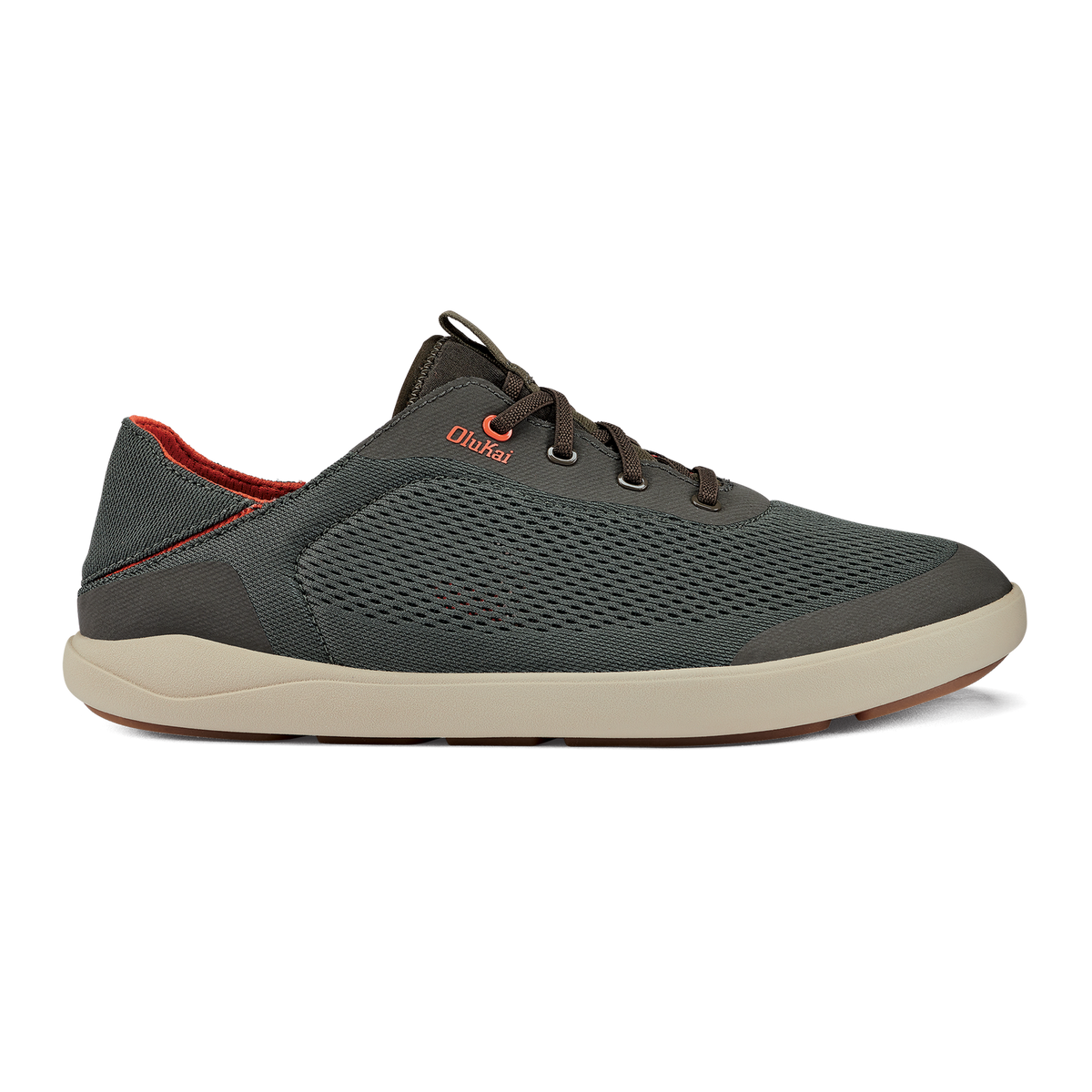 OluKai Sale - Moku Pae Men's Boat Shoes - Island Salt / Koi