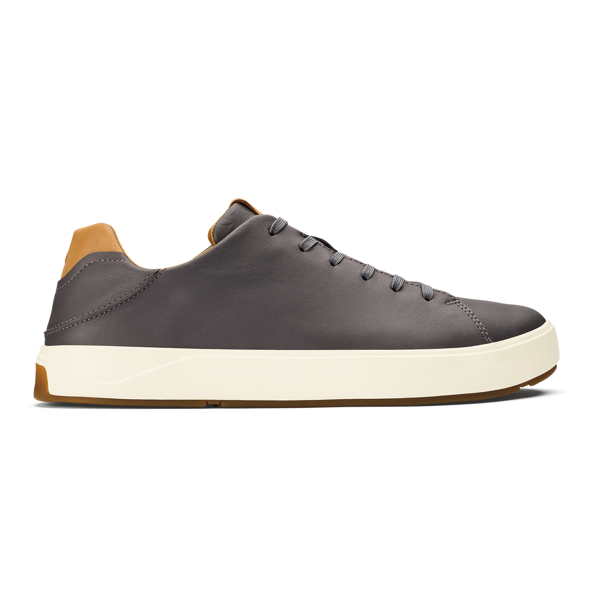 OluKai Best Seller - Lae‘ahi Lī ‘Ili Men's Leather Sneakers - Stone