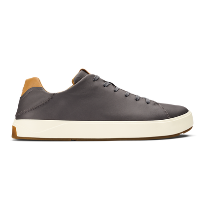 OluKai Best Seller - Lae‘ahi Lī ‘Ili Men's Leather Sneakers - Stone