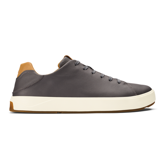 OluKai Best Seller - Lae‘ahi Lī ‘Ili Men's Leather Sneakers - Stone