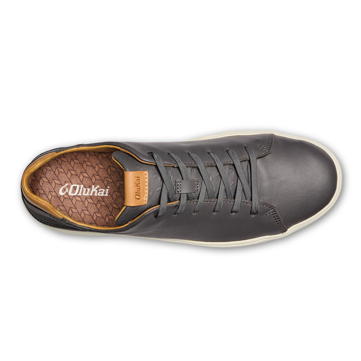 OluKai Best Seller - Lae‘ahi Lī ‘Ili Men's Leather Sneakers - Stone