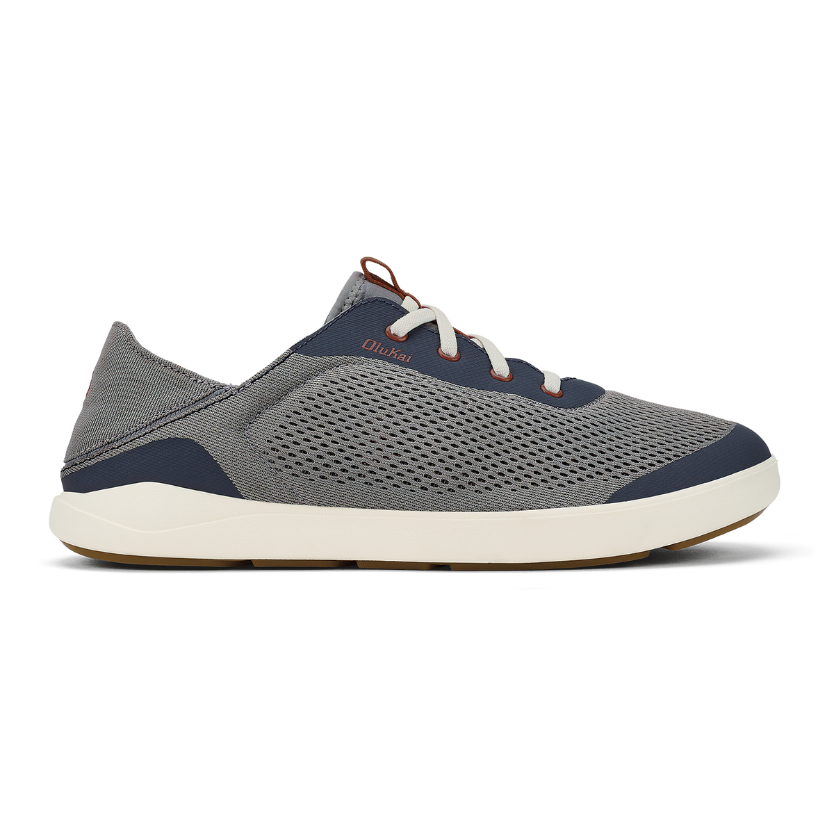 OluKai Special Offer - Moku Pae Men's Boat Shoes - Ash / Trench Blue