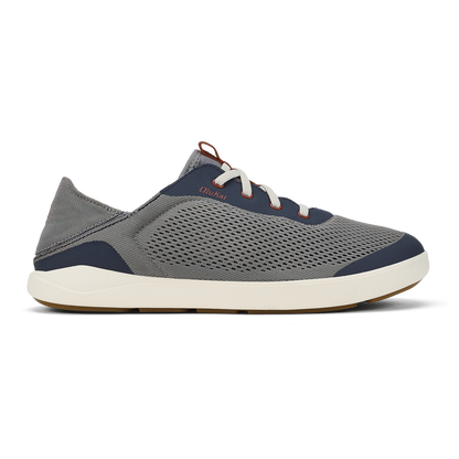 OluKai Special Offer - Moku Pae Men's Boat Shoes - Ash / Trench Blue