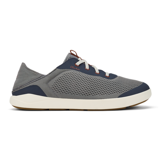 OluKai Special Offer - Moku Pae Men's Boat Shoes - Ash / Trench Blue