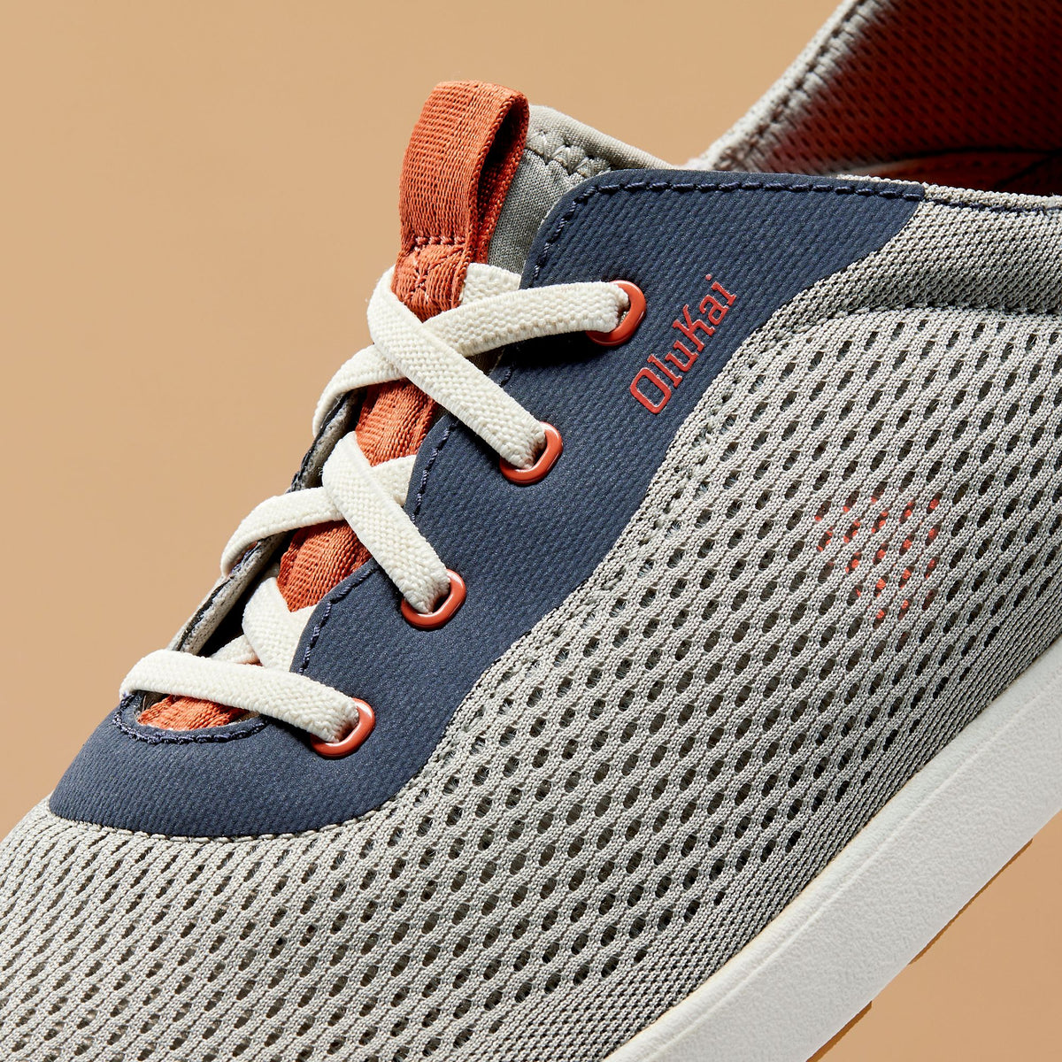OluKai Special Offer - Moku Pae Men's Boat Shoes - Ash / Trench Blue