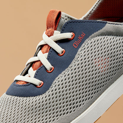 OluKai Special Offer - Moku Pae Men's Boat Shoes - Ash / Trench Blue
