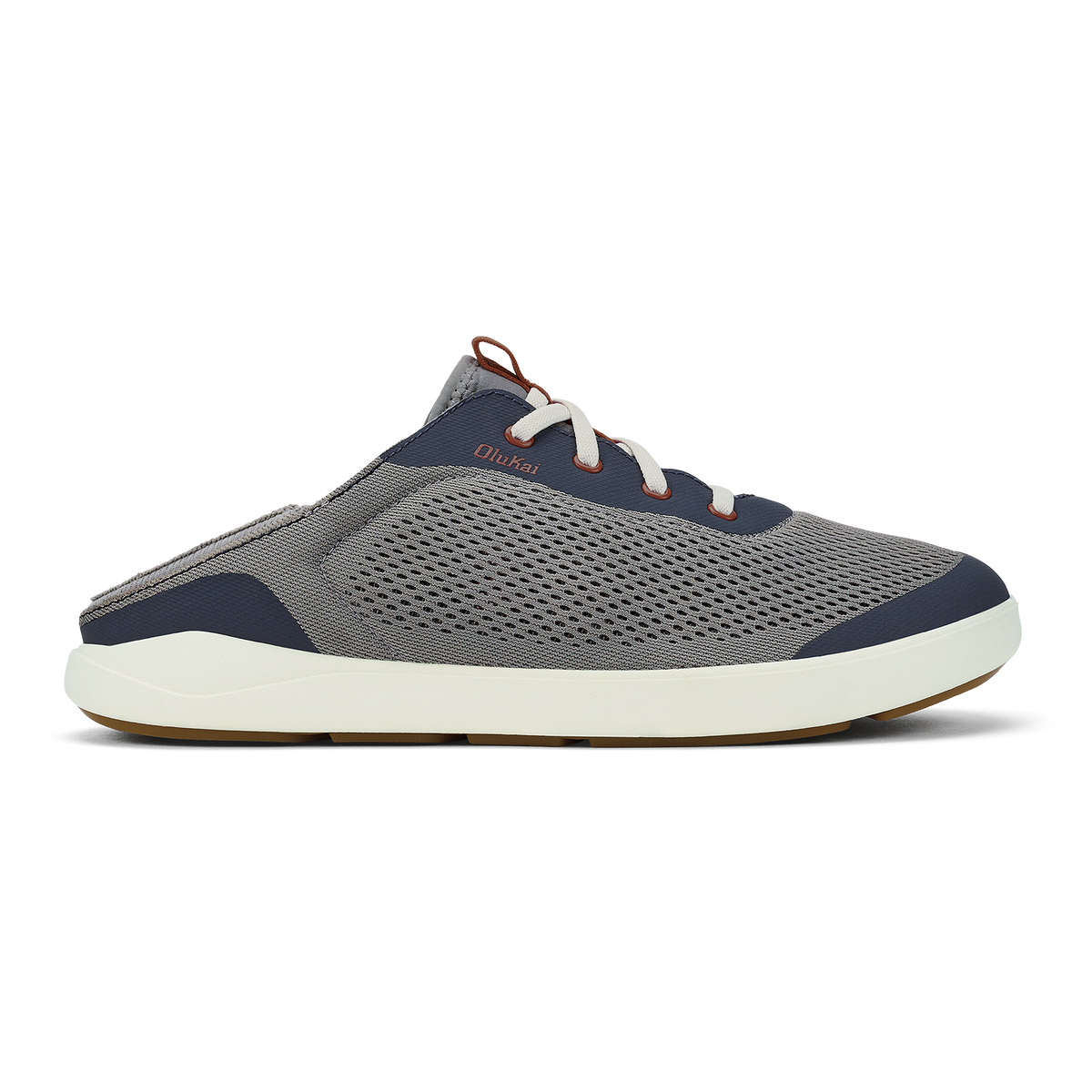 OluKai Special Offer - Moku Pae Men's Boat Shoes - Ash / Trench Blue
