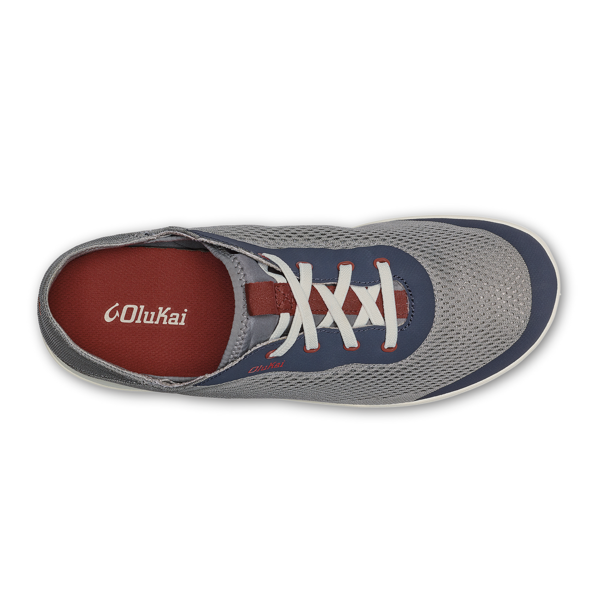 OluKai Special Offer - Moku Pae Men's Boat Shoes - Ash / Trench Blue