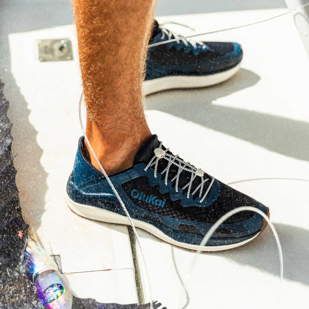 OluKai Everyday - ‘Ahi Men’s Water Boat Shoes - Mood Indigo / Coastal Blue