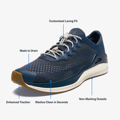OluKai Everyday - ‘Ahi Men’s Water Boat Shoes - Mood Indigo / Coastal Blue