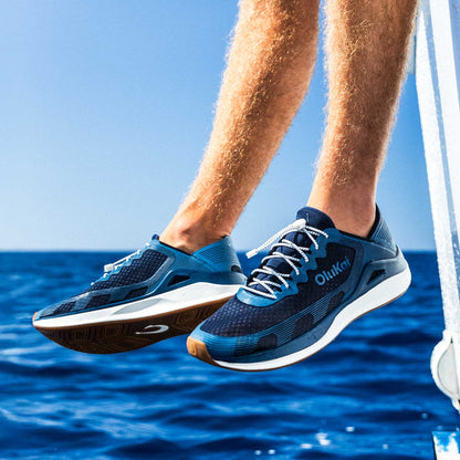 OluKai Everyday - ‘Ahi Men’s Water Boat Shoes - Mood Indigo / Coastal Blue