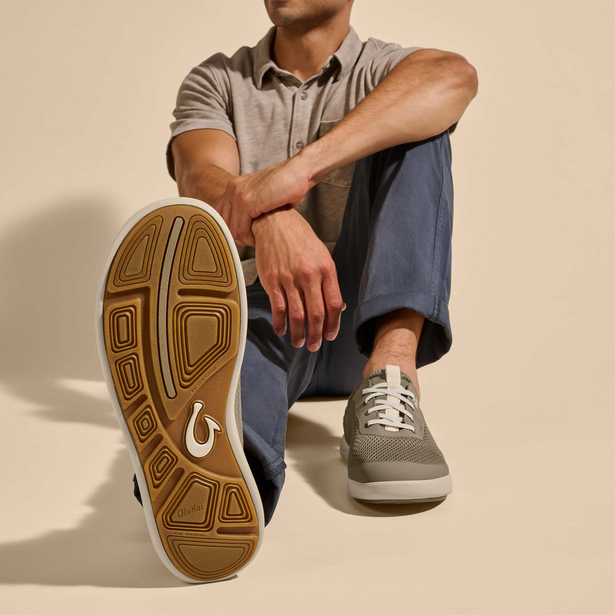OluKai Signature - Moku Pae Men's Boat Shoes - Clay / Tapa