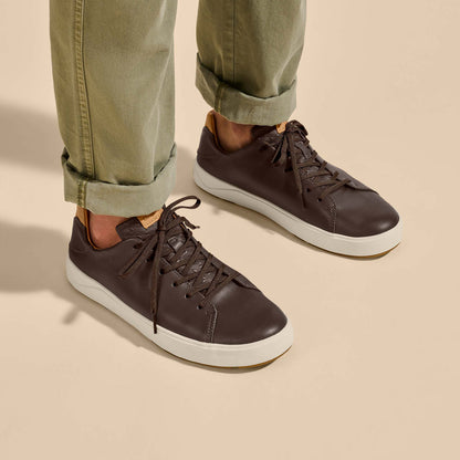 OluKai Deals - Lae‘ahi Lī ‘Ili Men's Leather Sneakers - Dark Java