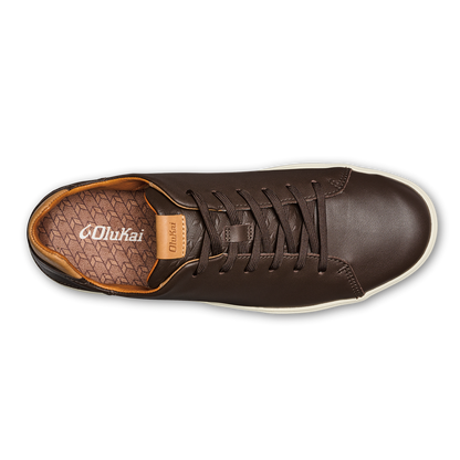 OluKai Deals - Lae‘ahi Lī ‘Ili Men's Leather Sneakers - Dark Java