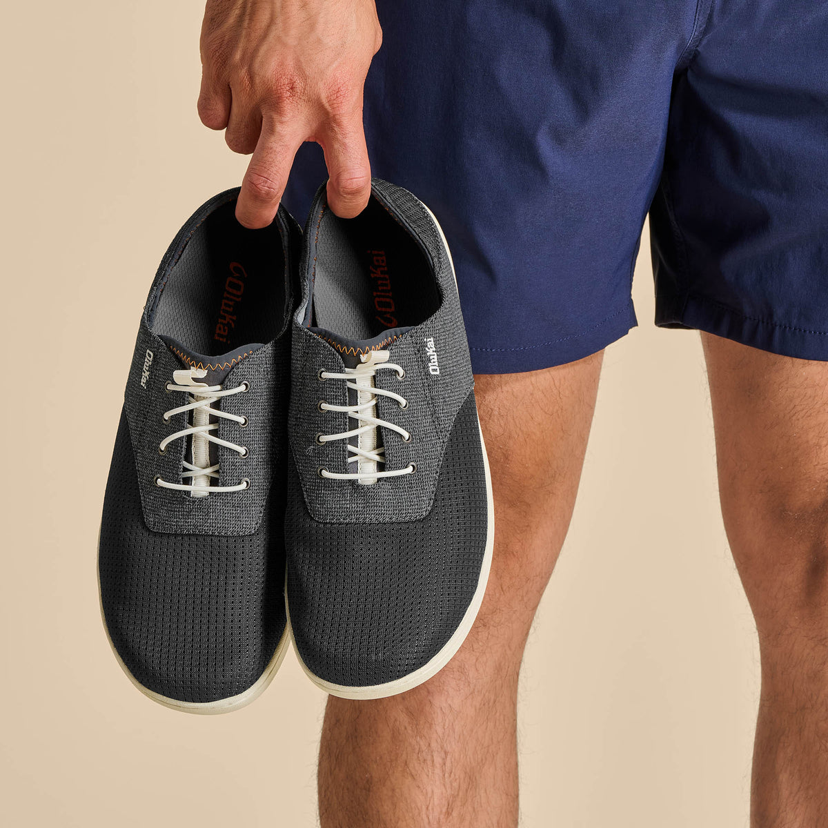 OluKai Best Seller - Nohea Moku Men's Boat Shoes - Dark Shadow
