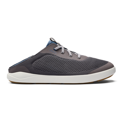 OluKai Hot Sale - Moku Pae Men's Boat Shoes - Pavement / Vintage Blue
