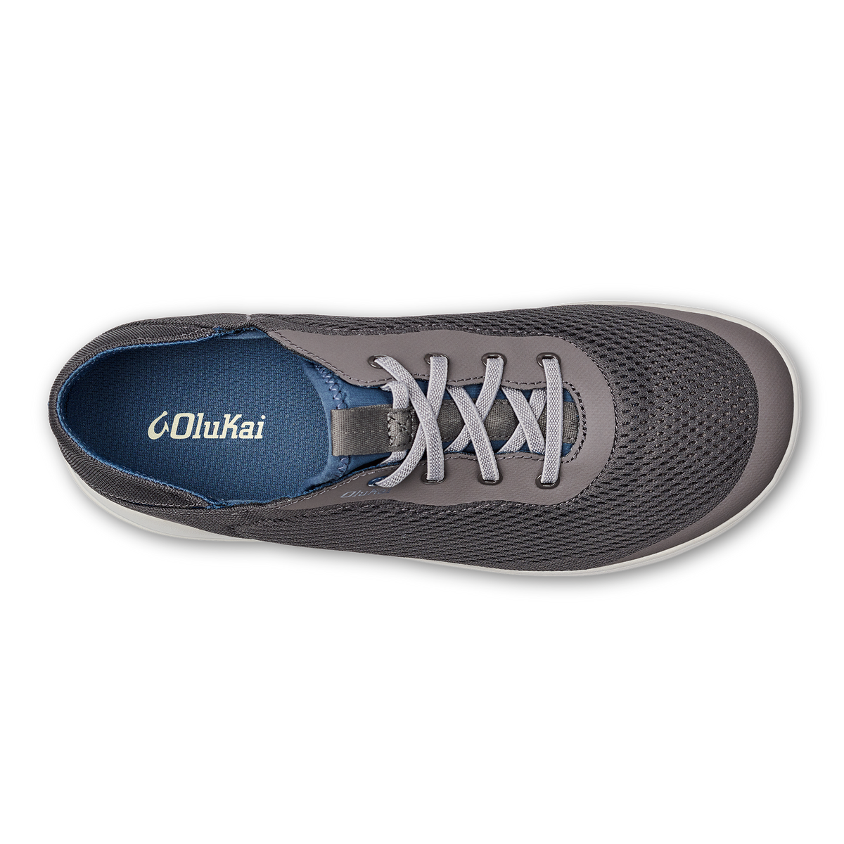 OluKai Hot Sale - Moku Pae Men's Boat Shoes - Pavement / Vintage Blue