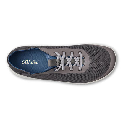 OluKai Hot Sale - Moku Pae Men's Boat Shoes - Pavement / Vintage Blue