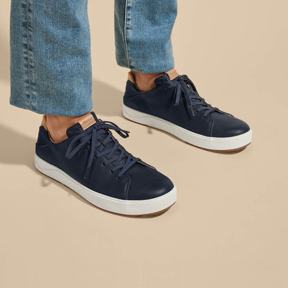 OluKai Special Offer - Lae‘ahi Lī ‘Ili Men's Leather Sneakers - Trench Blue