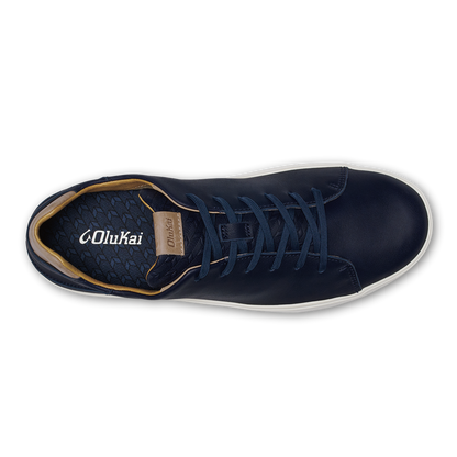 OluKai Special Offer - Lae‘ahi Lī ‘Ili Men's Leather Sneakers - Trench Blue