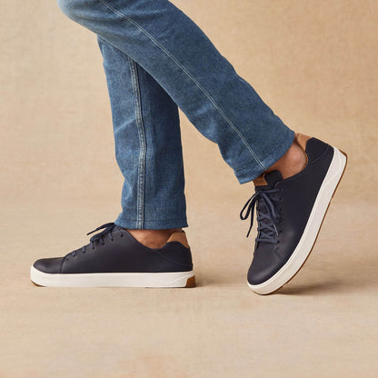 OluKai Special Offer - Lae‘ahi Lī ‘Ili Men's Leather Sneakers - Trench Blue
