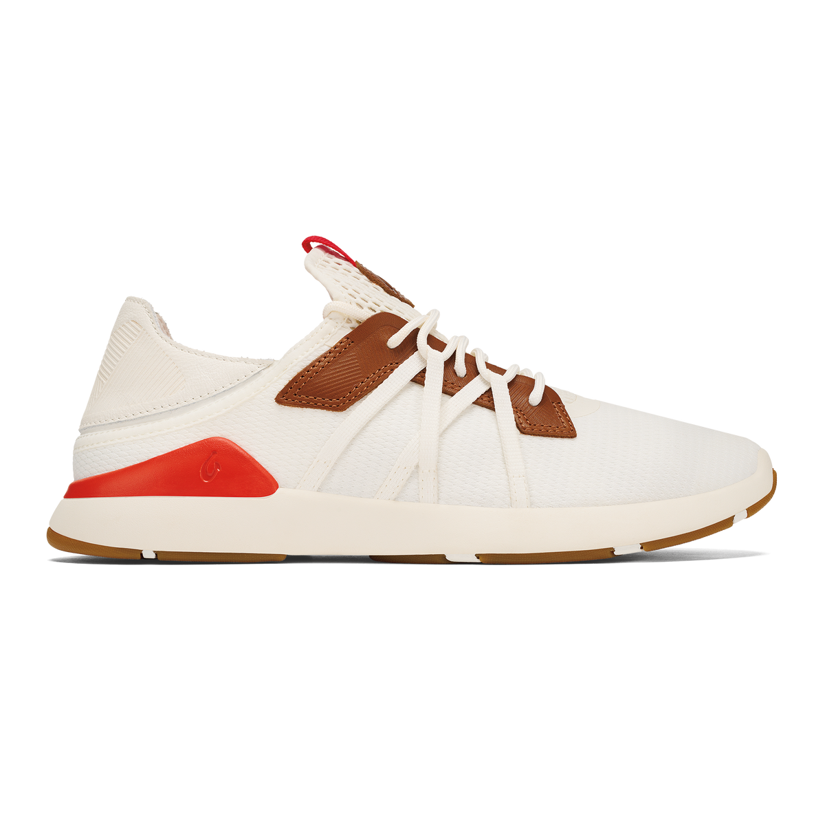 OluKai Classic - Mio Lī Men's Athletic Shoes - Bright White / Red Lava
