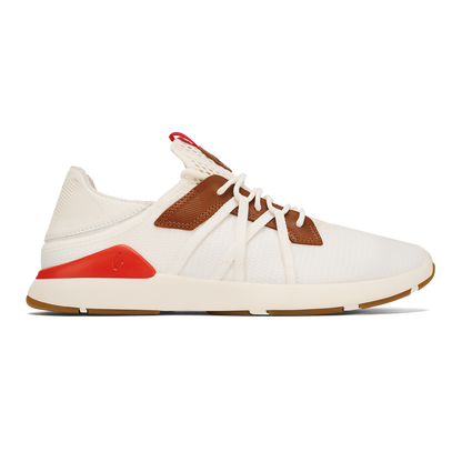 OluKai Classic - Mio Lī Men's Athletic Shoes - Bright White / Red Lava