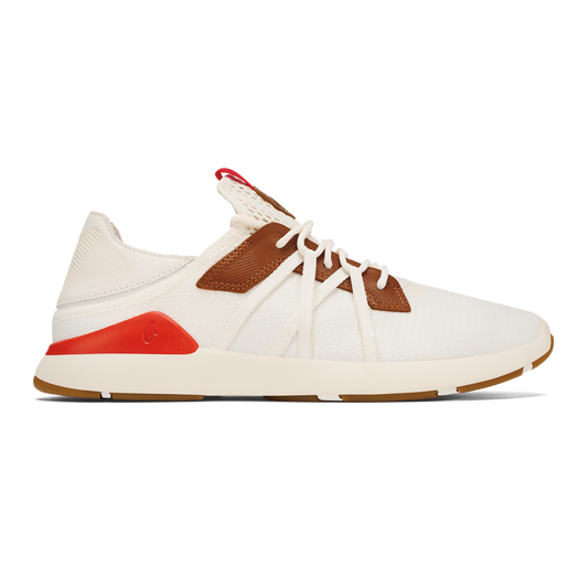OluKai Classic - Mio Lī Men's Athletic Shoes - Bright White / Red Lava