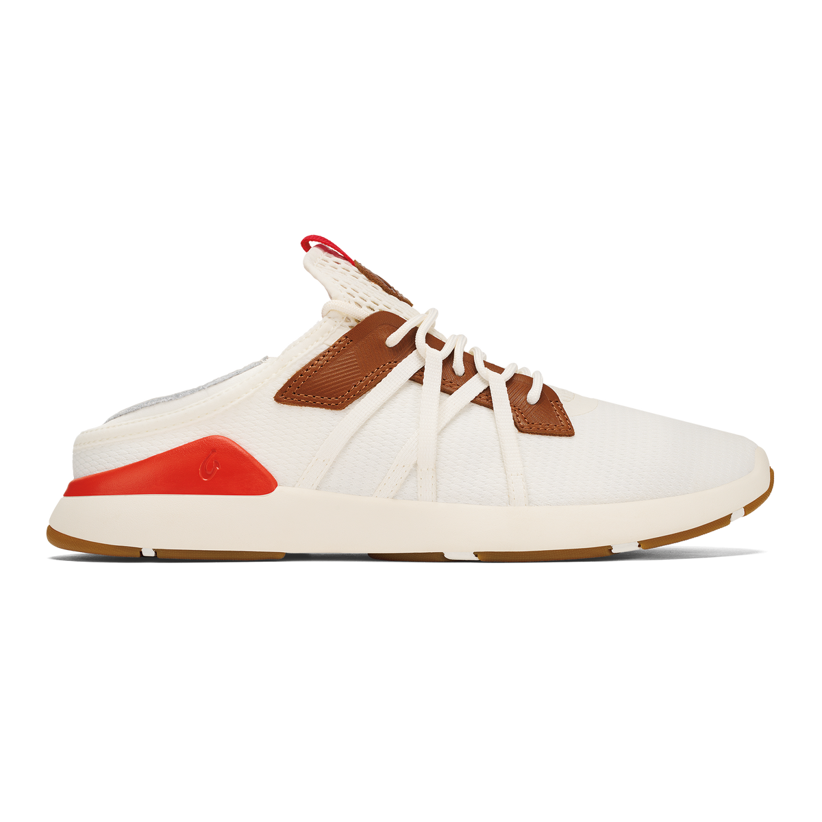 OluKai Classic - Mio Lī Men's Athletic Shoes - Bright White / Red Lava