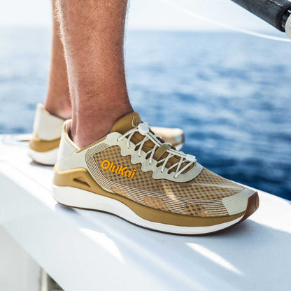OluKai Trending - ‘Ahi Men’s Water Boat Shoes - Tan / Tapa