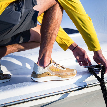 OluKai Trending - ‘Ahi Men’s Water Boat Shoes - Tan / Tapa