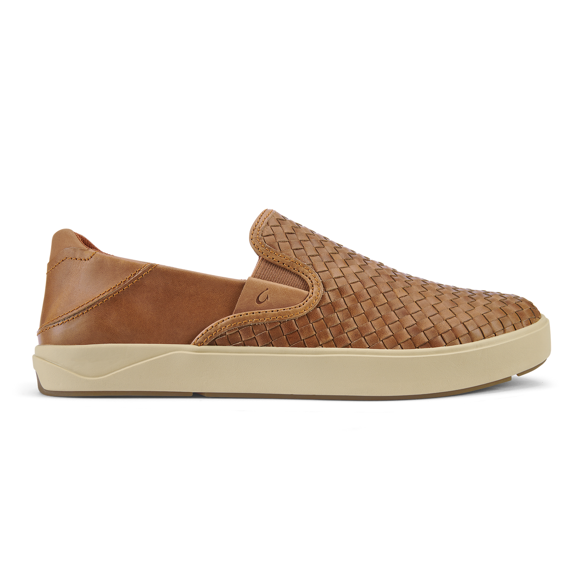 OluKai Everyday - Lae‘ahi Lauhala Men's Leather Slip-On Sneakers - Fox