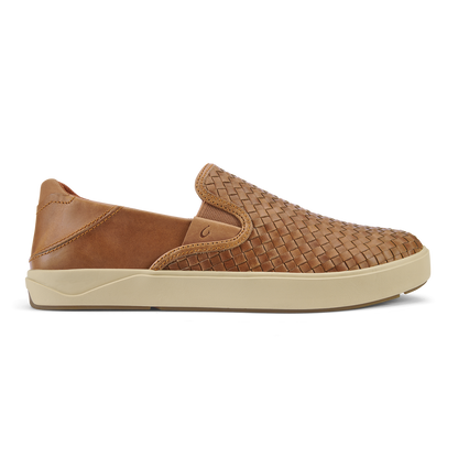 OluKai Everyday - Lae‘ahi Lauhala Men's Leather Slip-On Sneakers - Fox
